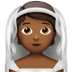 👰🏾 person with veil: medium-dark skin tone display on Apple